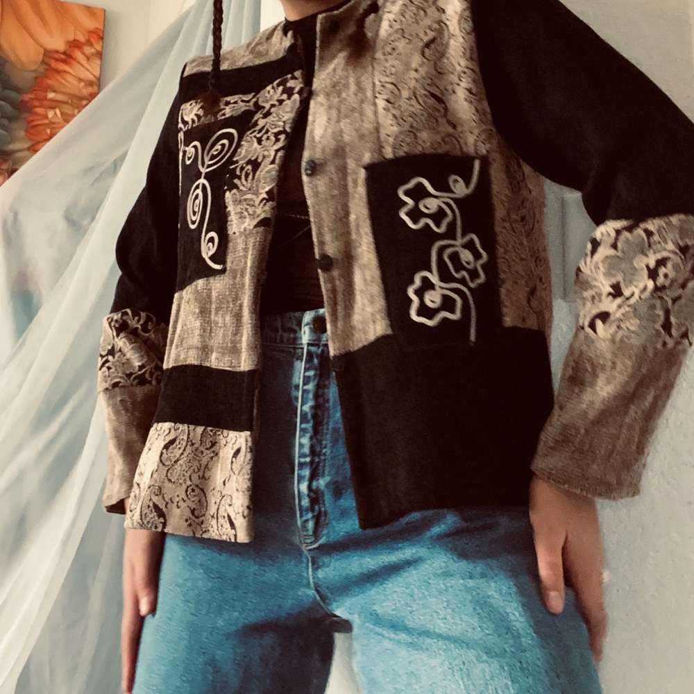 black & gold vintage blazer
